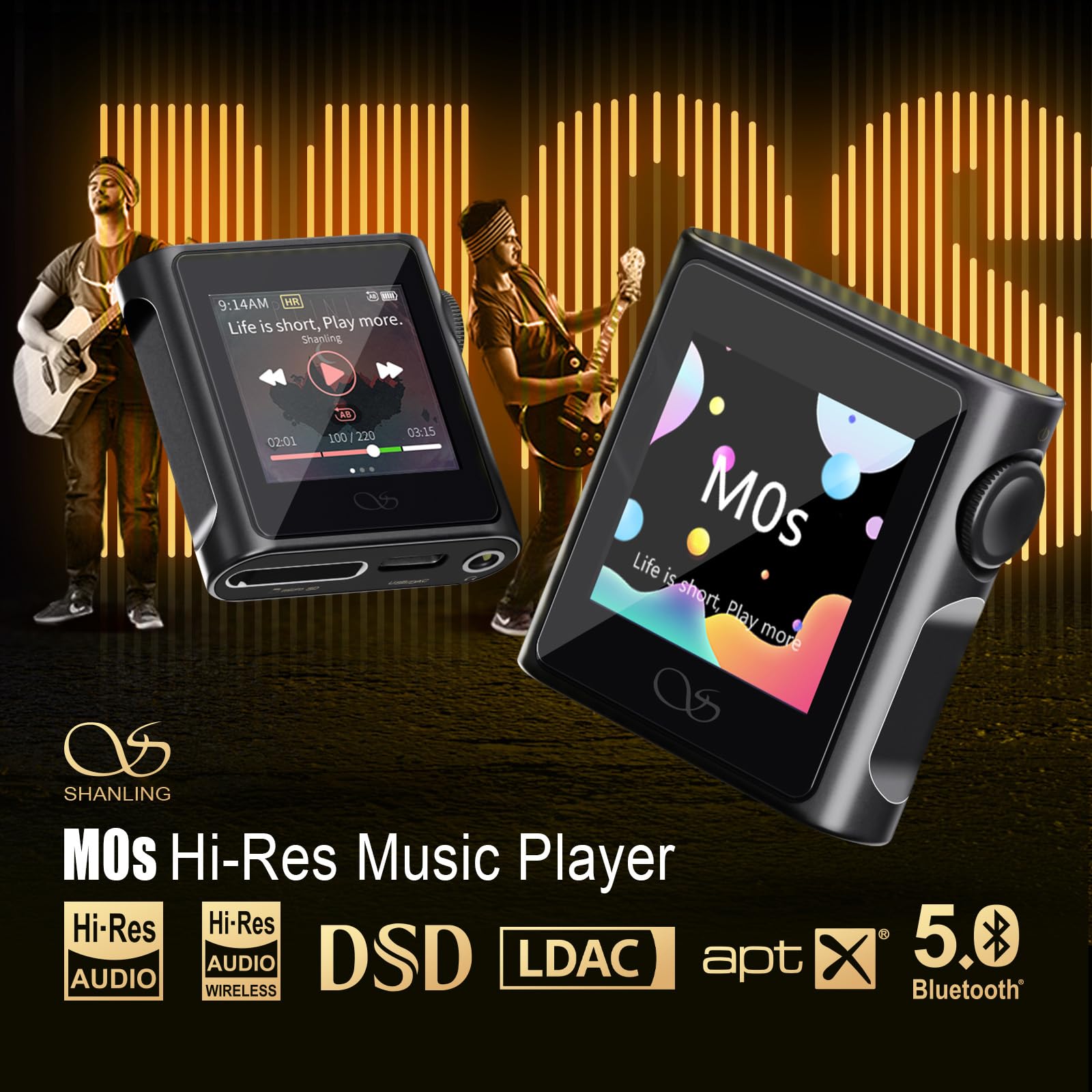 Amazon.com: SHANLING M0s 2in1 MP3 Player 1.7 * 1.7 inch DAC Hi-Fi